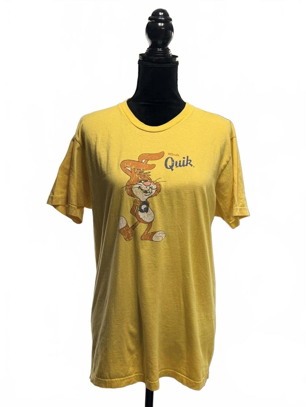 Vintage Nesquik Bunny T-Shirt American Apparel Yellow Nestle Quik Promo Tee L